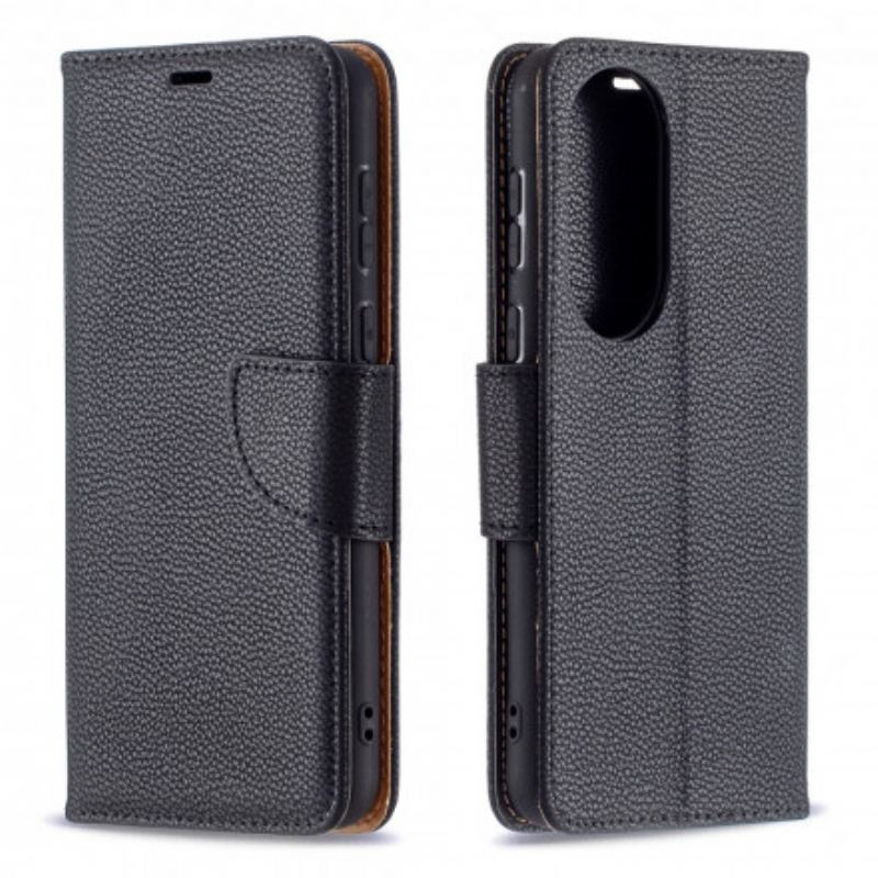 Capa Flip Para Huawei P50 De Couro Lichia Rabat Oblíqua