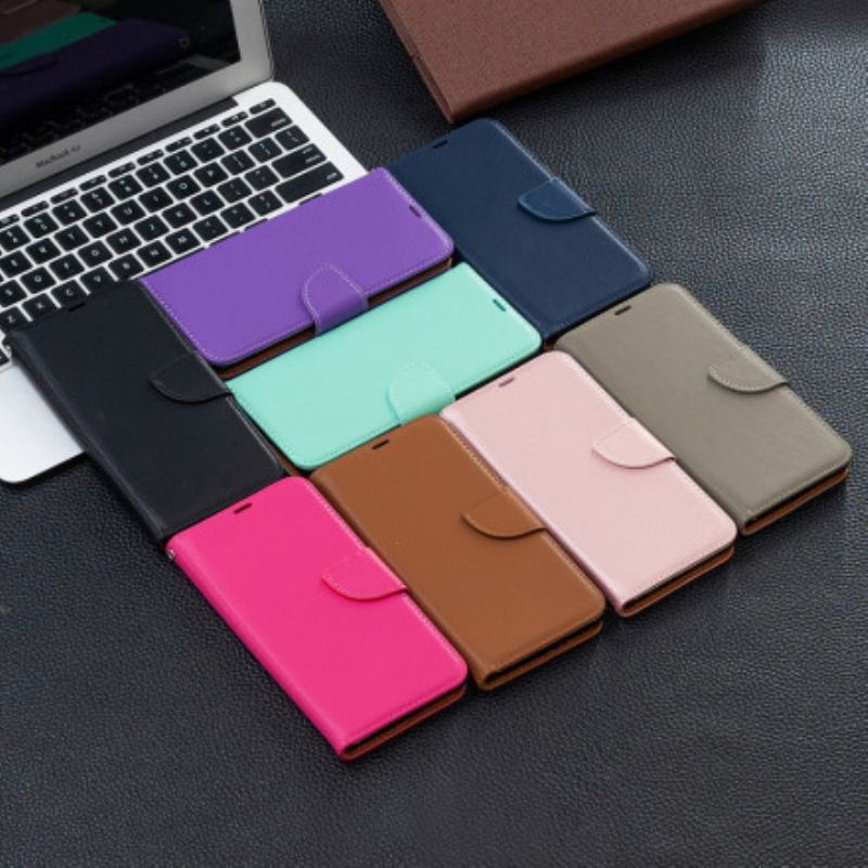 Capa Flip Para Huawei P50 De Couro Lichia Rabat Oblíqua
