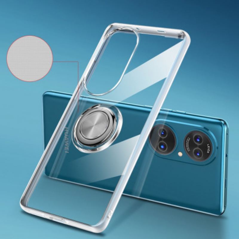Capa Para Huawei P50 Anel De Metal Simples Transparente