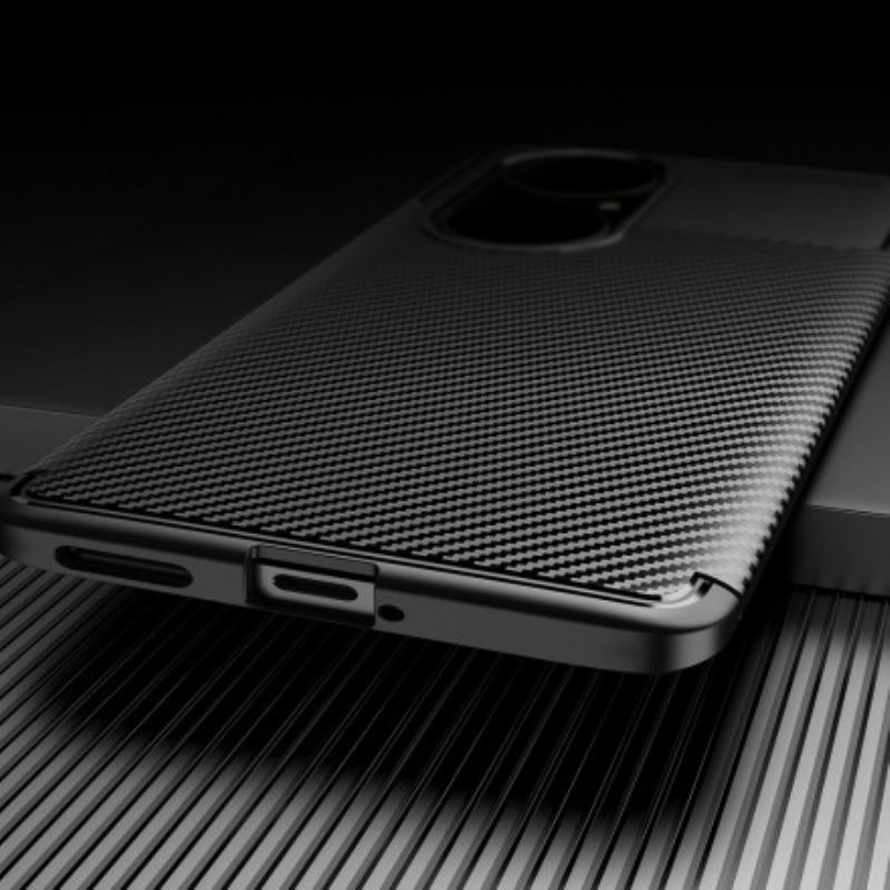 Capa Para Huawei P50 Textura Flexível De Fibra De Carbono