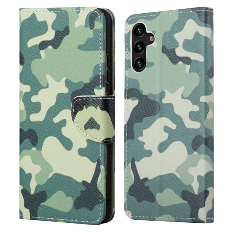 Capa De Couro Para Samsung Galaxy A13 5G / A04s Camuflagem Militar