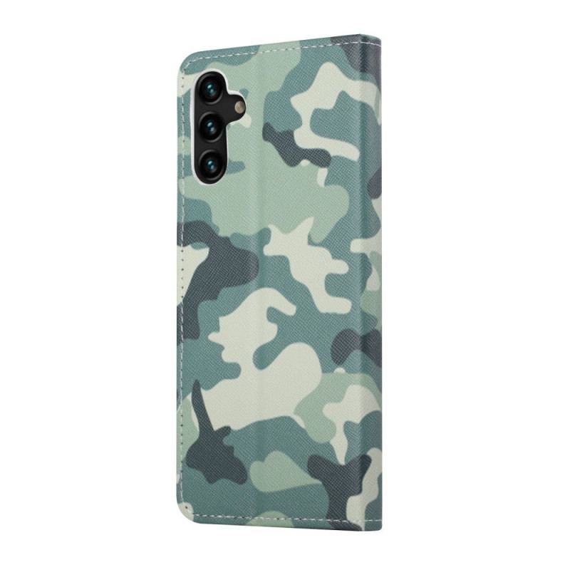 Capa De Couro Para Samsung Galaxy A13 5G / A04s Camuflagem Militar