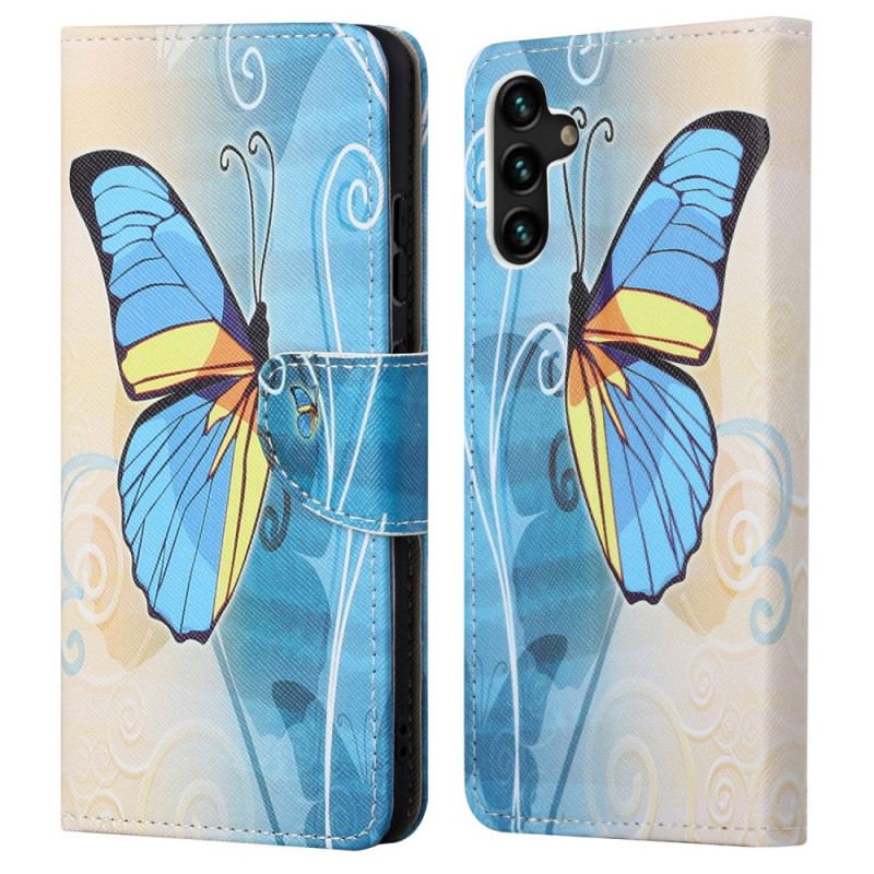 Capa Em Pele Para Samsung Galaxy A13 5G / A04s Borboletas Soberanas