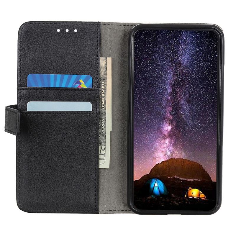 Capa Em Pele Para Samsung Galaxy A13 5G / A04s Couro Sintético De Lichia Premium
