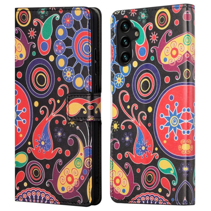 Capa Em Pele Para Samsung Galaxy A13 5G / A04s Desenhos Da Galáxia