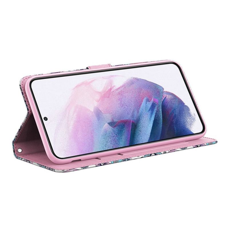 Capa Flip Para Samsung Galaxy A13 5G / A04s Árvore Rosa