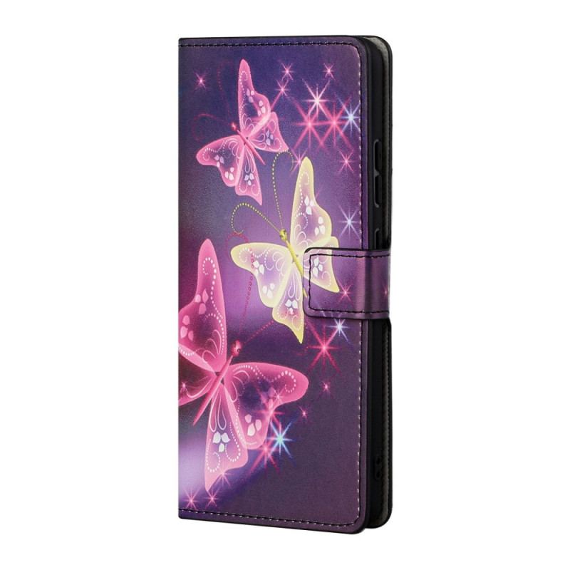 Capa Flip Para Samsung Galaxy A13 5G / A04s Borboletas E Flores