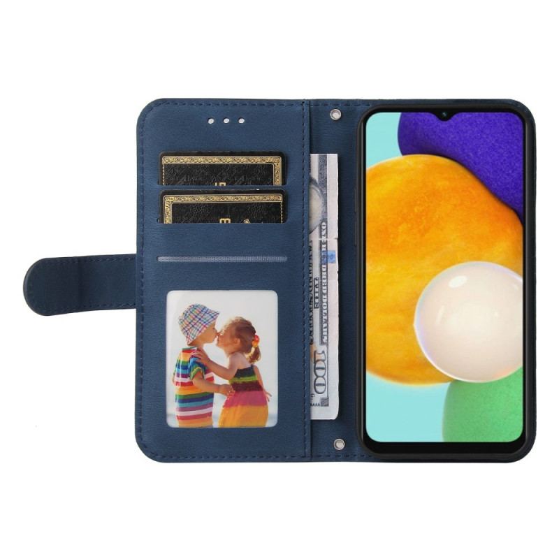 Capa Flip Para Samsung Galaxy A13 5G / A04s Correia E Rebite De Couro Sintético