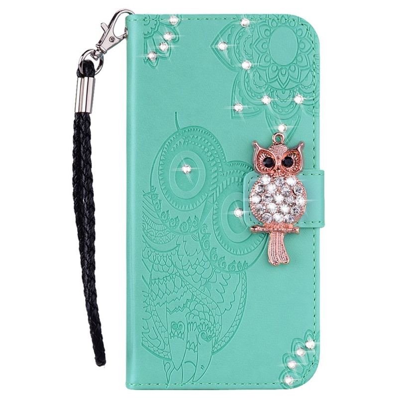 Capa Flip Para Samsung Galaxy A13 5G / A04s Coruja Mandala E Charme