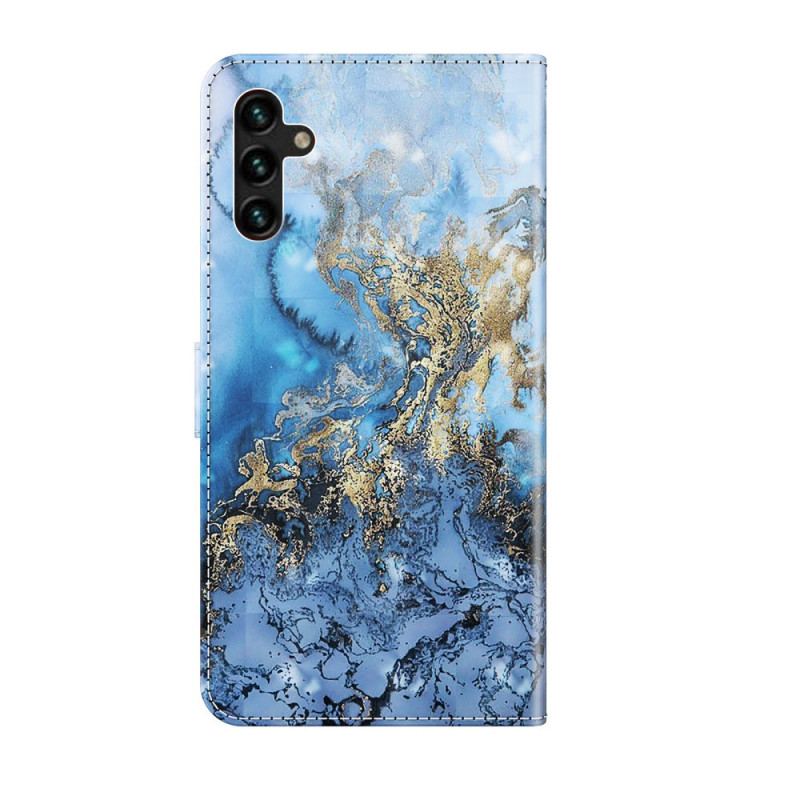 Capa Flip Para Samsung Galaxy A13 5G / A04s Design De Mármore Com Cordão