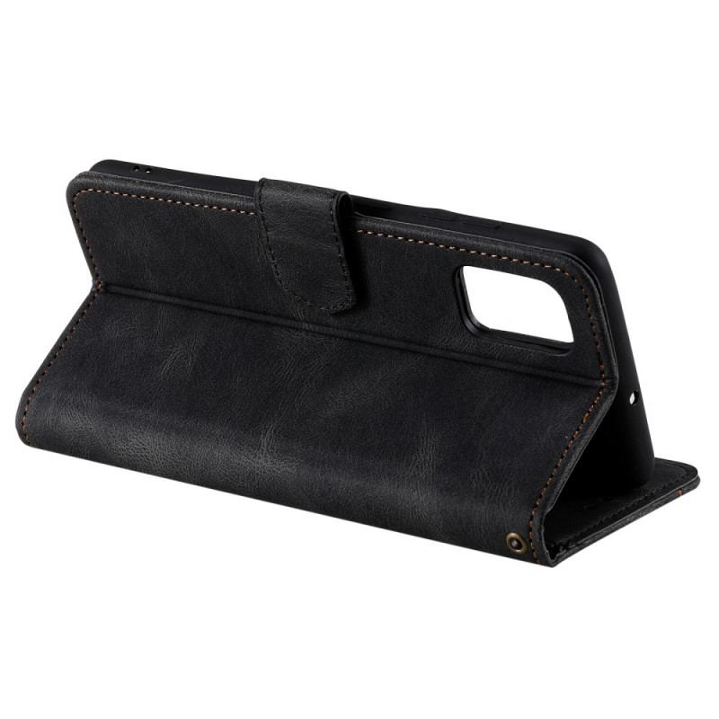 Capa Folio Para Samsung Galaxy A13 5G / A04s Costuras Com Toque De Pele