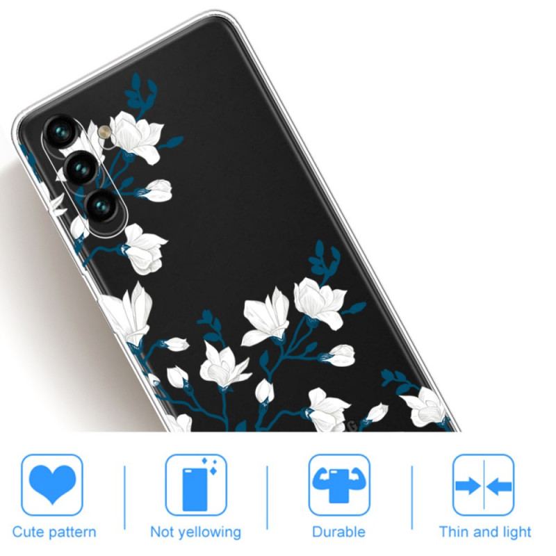 Capa Para Samsung Galaxy A13 5G / A04s Flores Brancas
