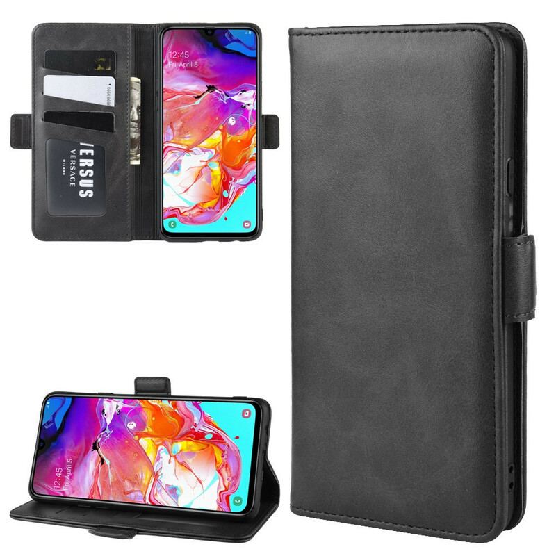 Capa De Couro Para Samsung Galaxy A20s Flip Aba Dupla
