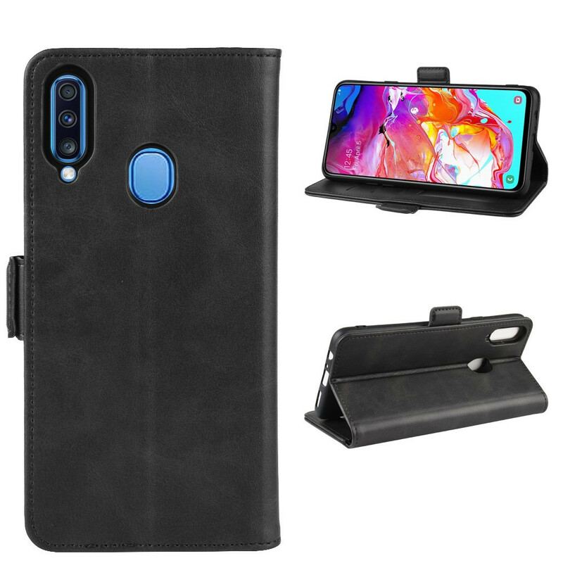 Capa De Couro Para Samsung Galaxy A20s Flip Aba Dupla