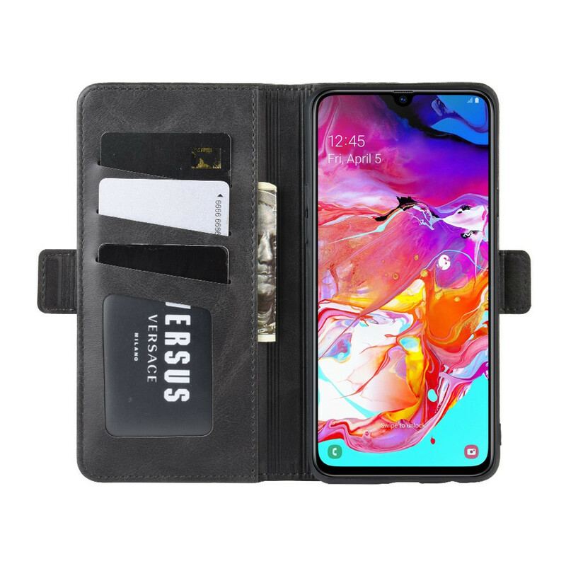 Capa De Couro Para Samsung Galaxy A20s Flip Aba Dupla