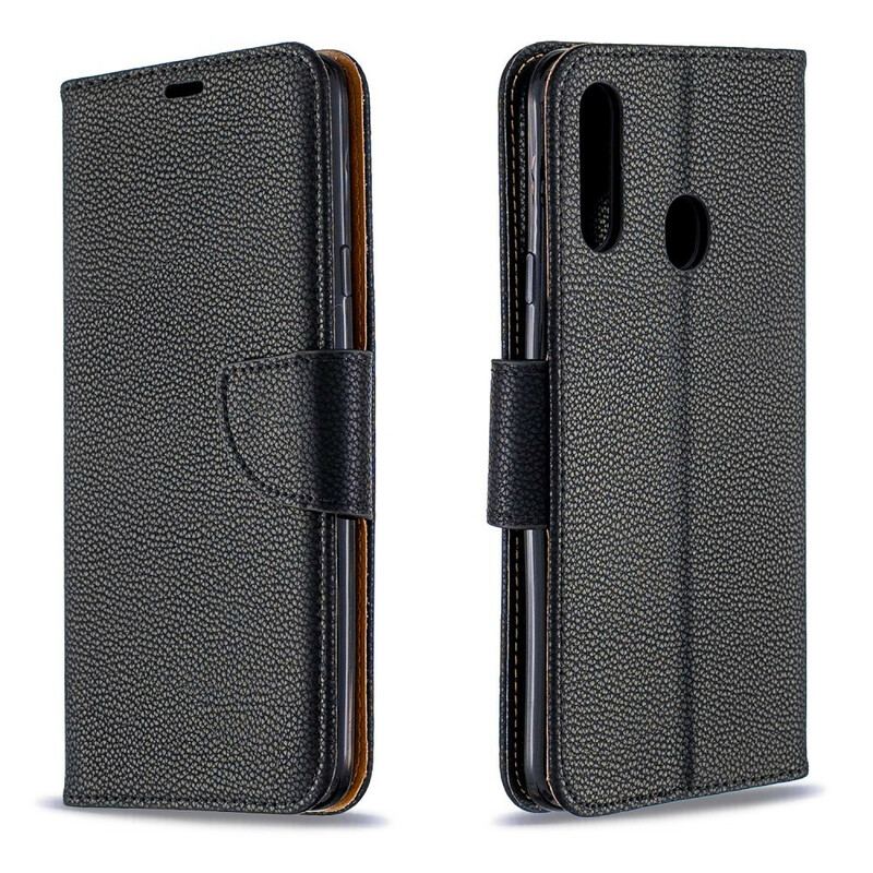 Capa De Couro Para Samsung Galaxy A20s Flip Lichia Rabat Oblíqua