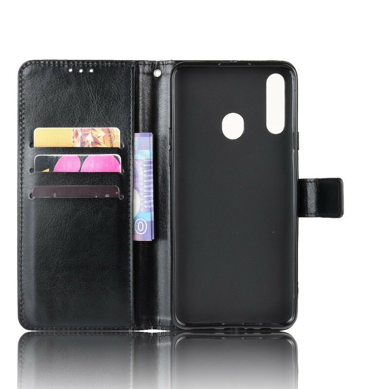 Capa Em Pele Para Samsung Galaxy A20s Couro Falso Chamativo