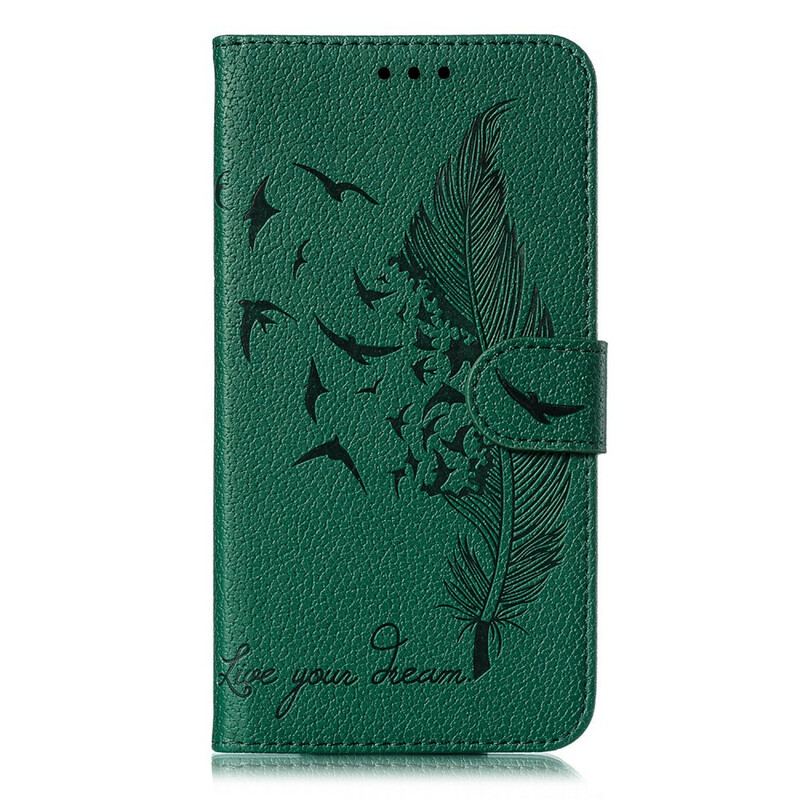 Capa Em Pele Para Samsung Galaxy A20s Couro Sintético Viva O Seu Sonho