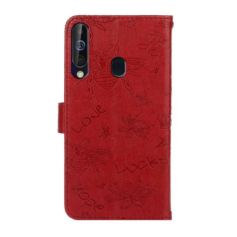 Capa Flip Para Samsung Galaxy A20s Amuleto Sorriso Abelha