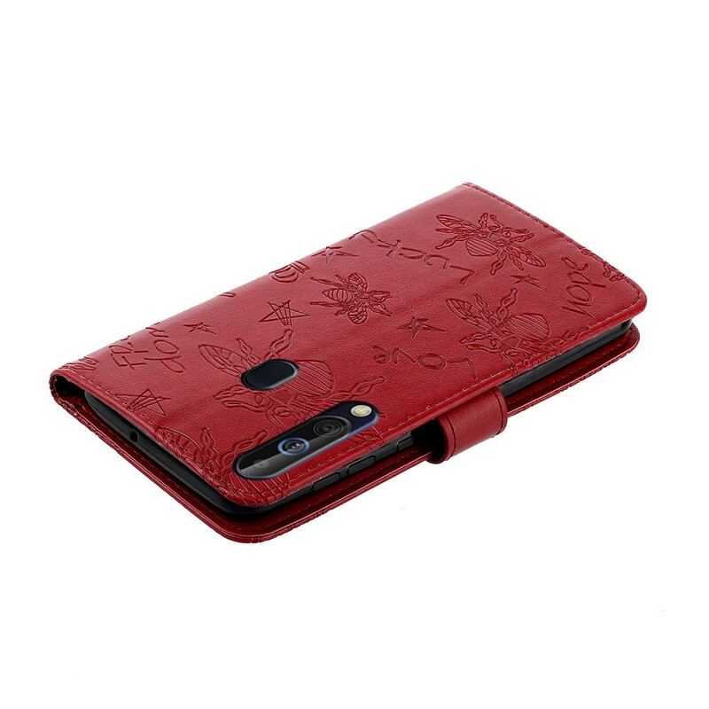 Capa Flip Para Samsung Galaxy A20s Amuleto Sorriso Abelha