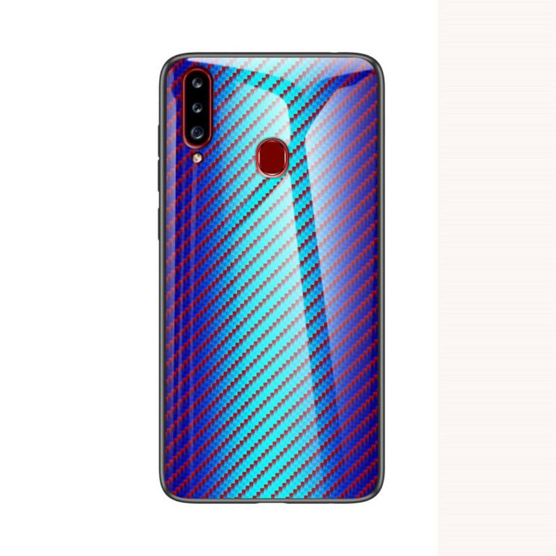 Capa Para Samsung Galaxy A20s Vidro Temperado De Fibra De Carbono