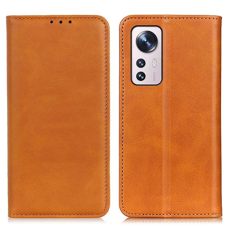Capa De Celular Para Xiaomi 12 Pro Flip Couro Rachado Elegância