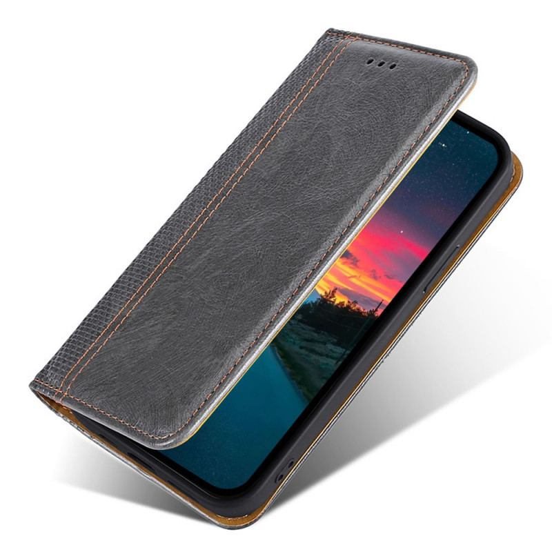 Capa De Celular Para Xiaomi 12 Pro Flip Efeito Couro Vintage