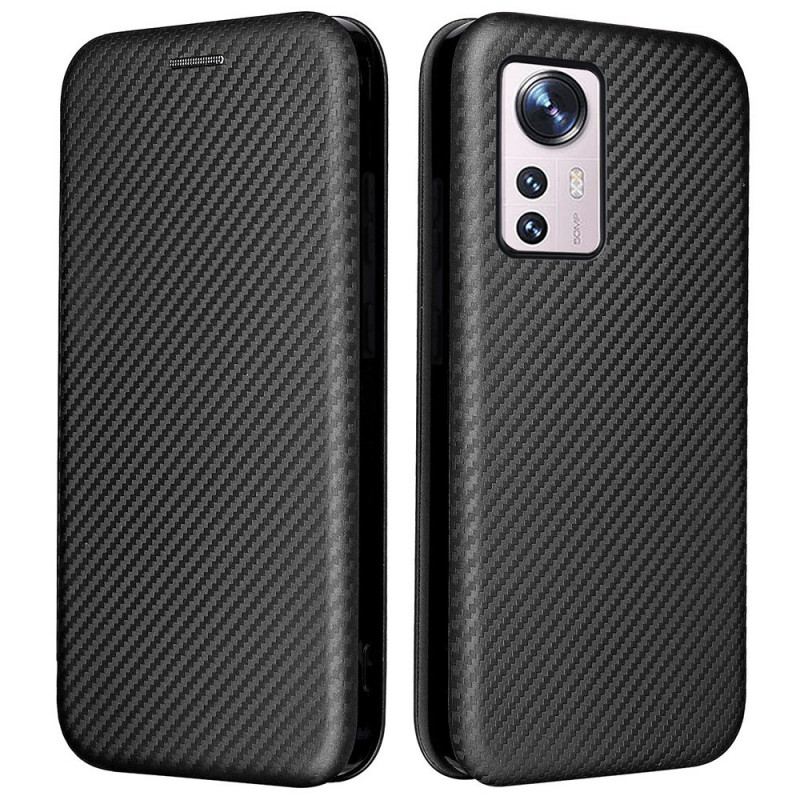 Capa De Celular Para Xiaomi 12 Pro Flip Silicone De Carbono Colorido
