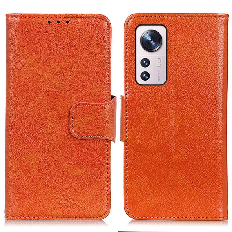 Capa De Couro Para Xiaomi 12 Pro Couro Napa Rachado