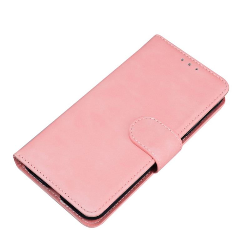 Capa Em Pele Para Xiaomi 12 Pro Couro Liso