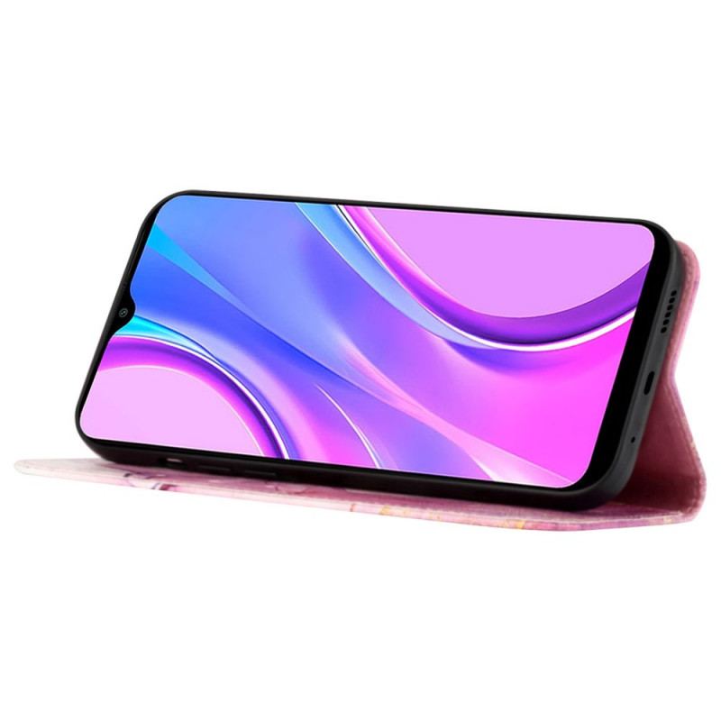 Capa Flip Para Xiaomi 12 Pro De Cordão Mármore Aquarela Listrado