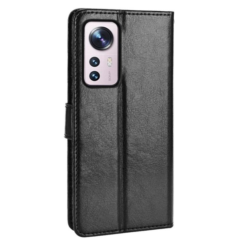 Capa Flip Para Xiaomi 12 Pro Couro Falso Chamativo