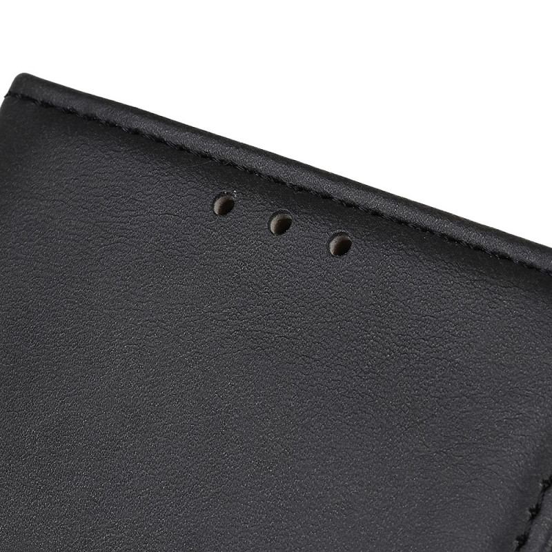 Capa Folio Para Xiaomi 12 Pro Efeito De Couro Fosco Retrô