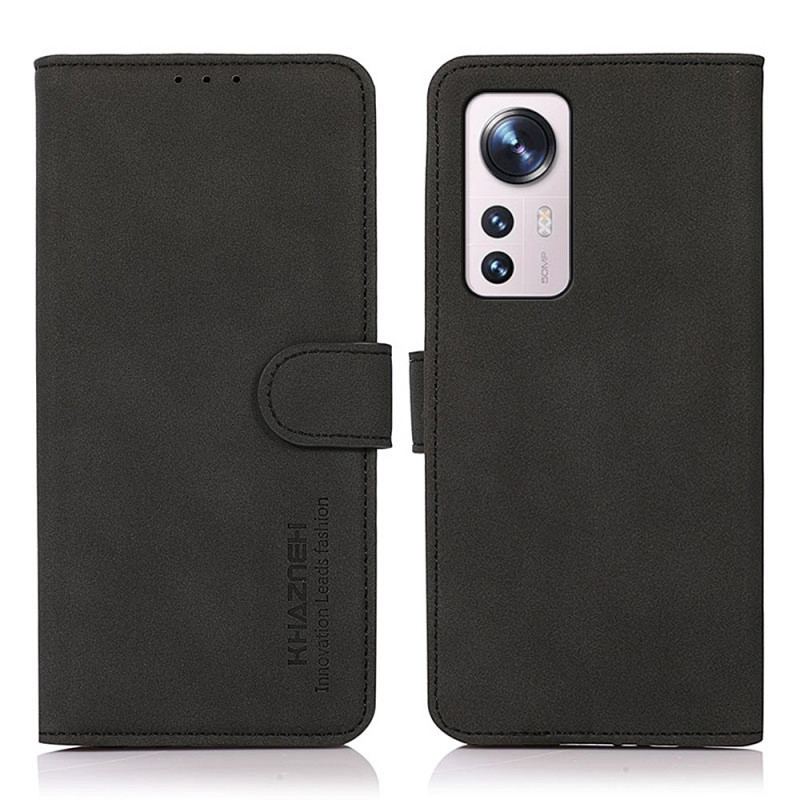 Capa Folio Para Xiaomi 12 Pro Khazneh Moda Efeito Couro