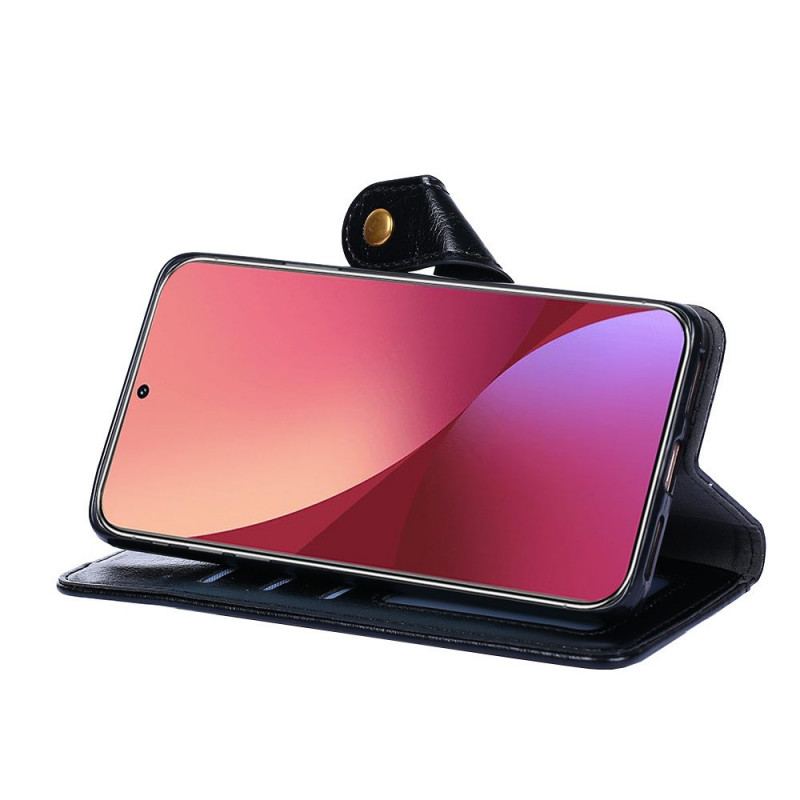 Capa Folio Para Xiaomi 12 Pro Porta-moedas Frontal E Cordão