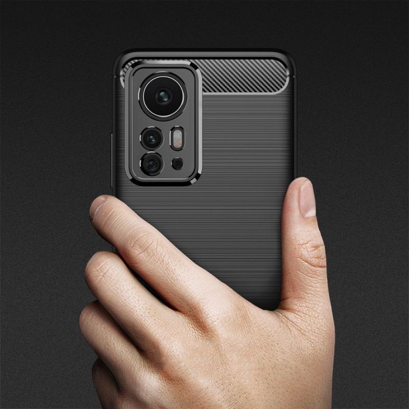 Capa Para Xiaomi 12 Pro Fibra De Carbono Escovada