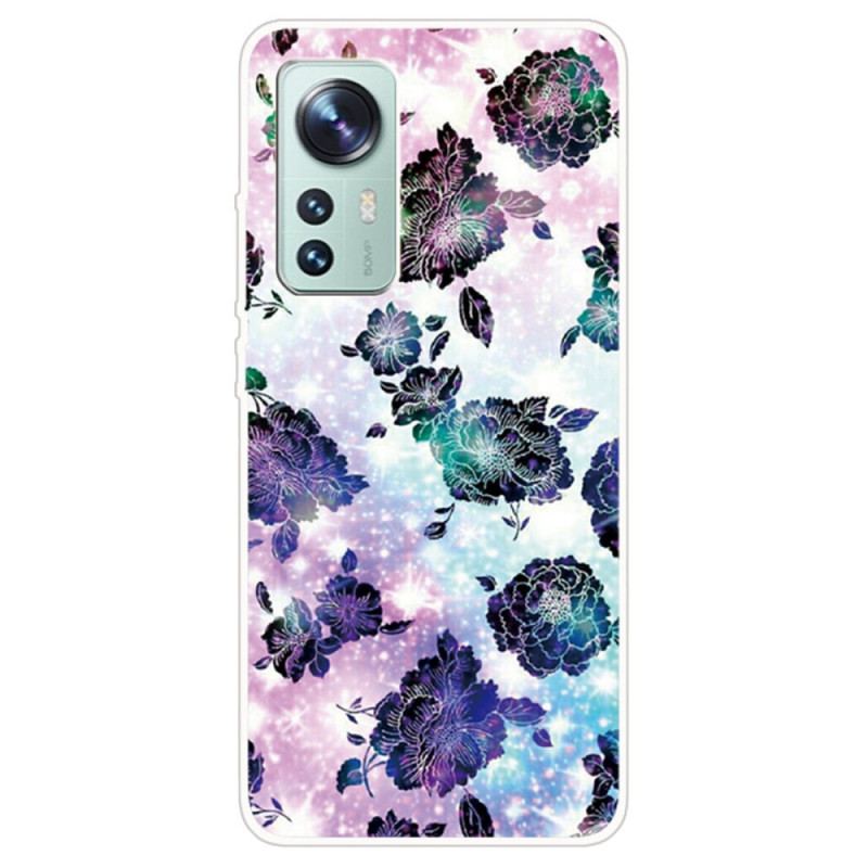 Capa Para Xiaomi 12 Pro Variação Floral De Silicone