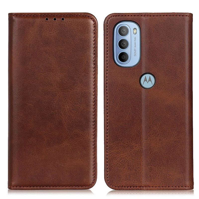 Capa De Celular Para Moto G41 / G31 Flip Couro Rachado De Lichia