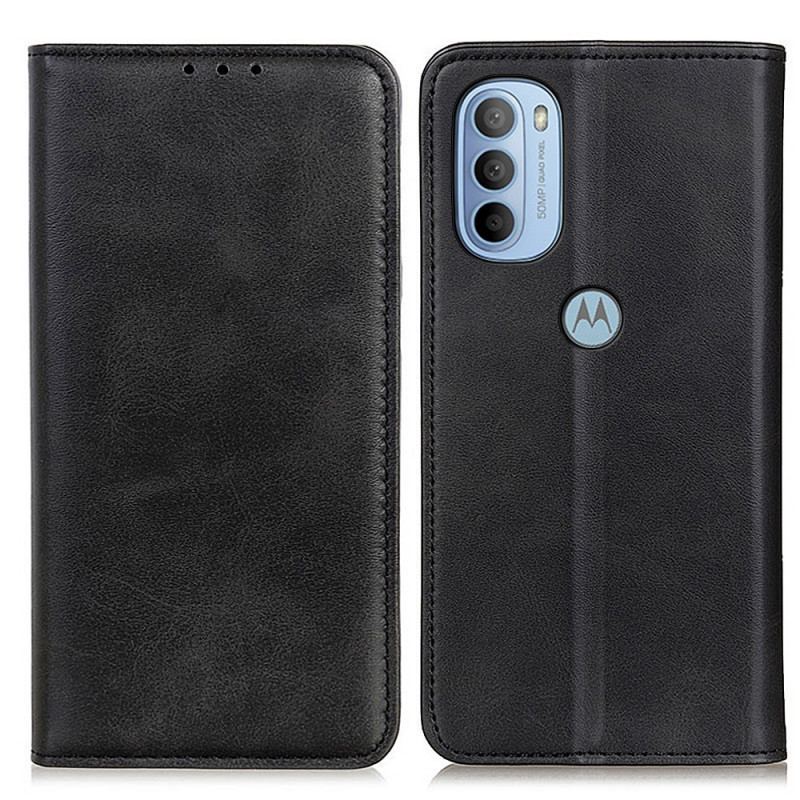Capa De Celular Para Moto G41 / G31 Flip Couro Rachado De Lichia