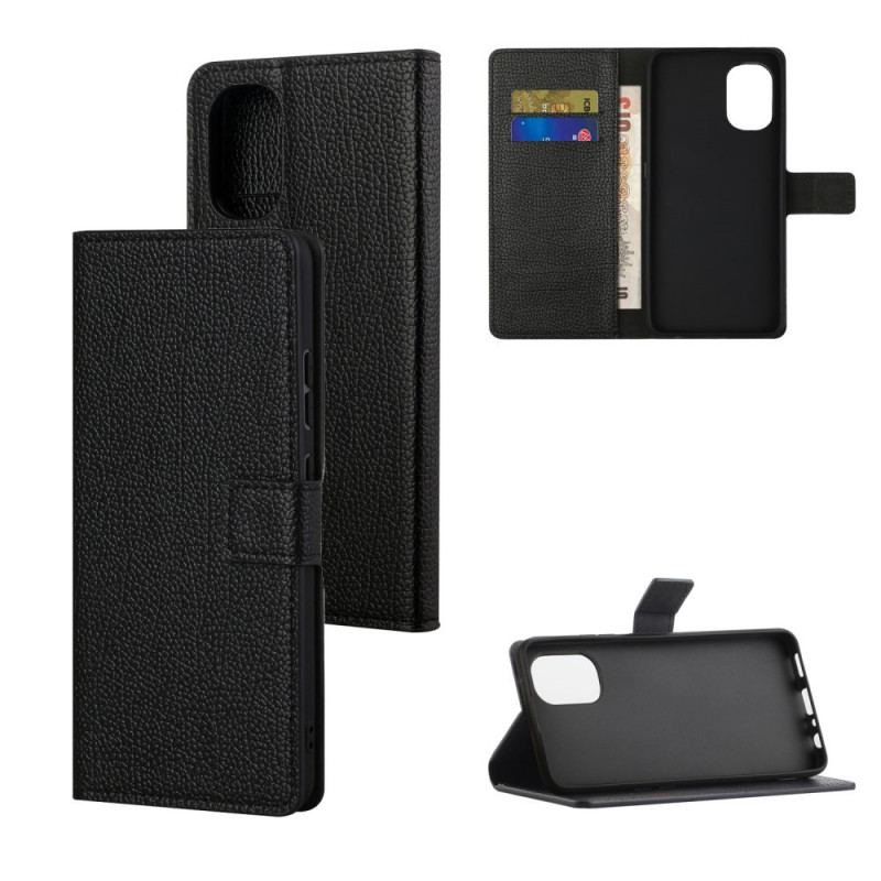 Capa De Couro Para Moto G41 / G31 Efeito De Couro Granulado De Lichia