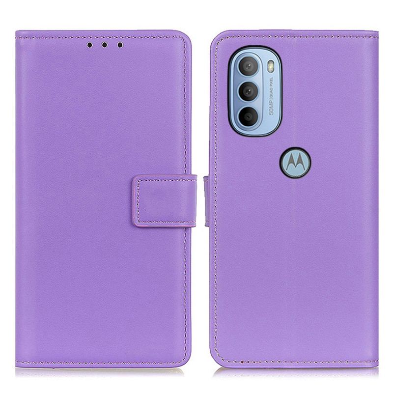 Capa De Couro Para Moto G41 / G31 Couro Sintético Liso