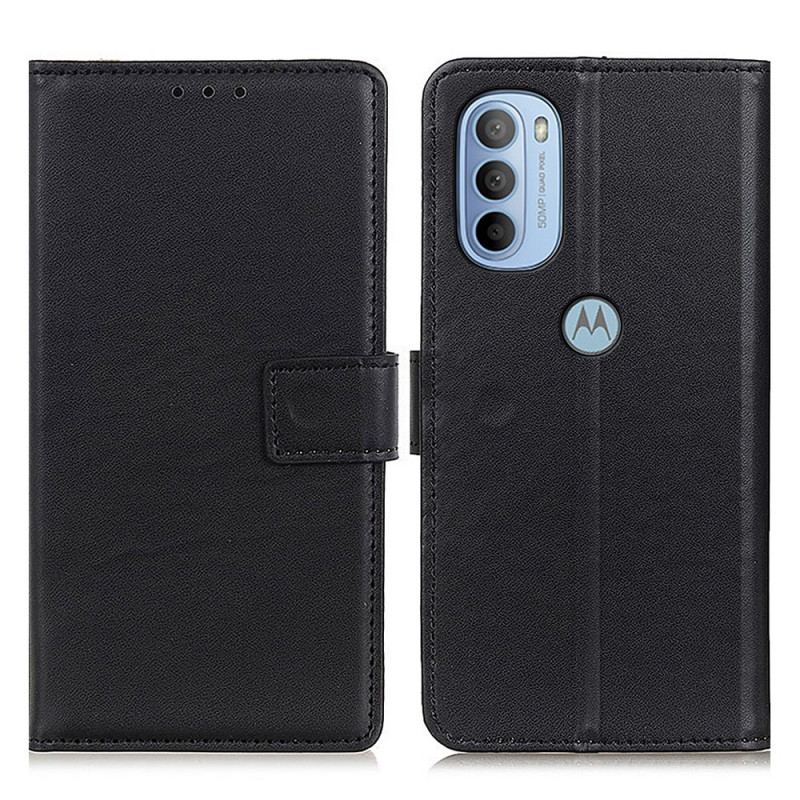 Capa De Couro Para Moto G41 / G31 Couro Sintético Liso
