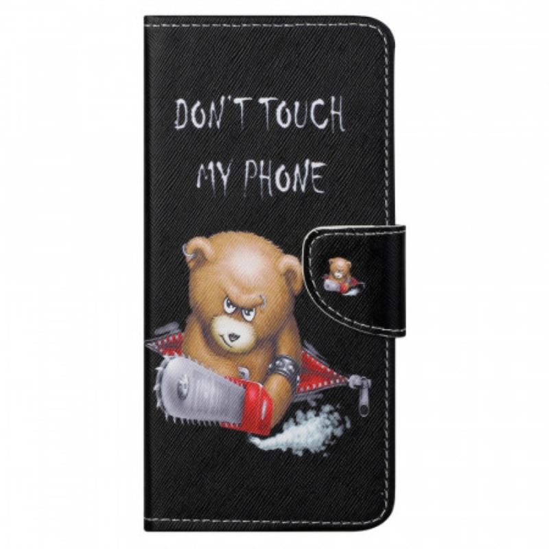 Capa De Couro Para Moto G41 / G31 Urso Perigoso