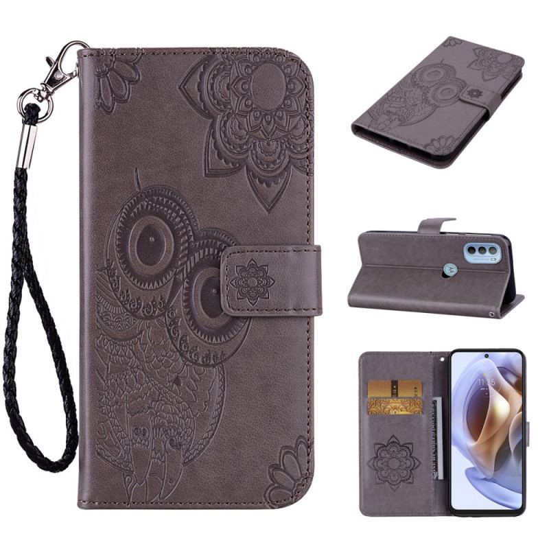 Capa Em Pele Para Moto G41 / G31 Mandala Coruja