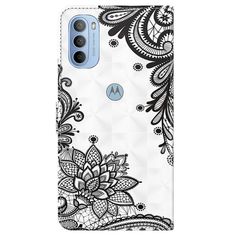 Capa Flip Para Moto G41 / G31 Renda Chique