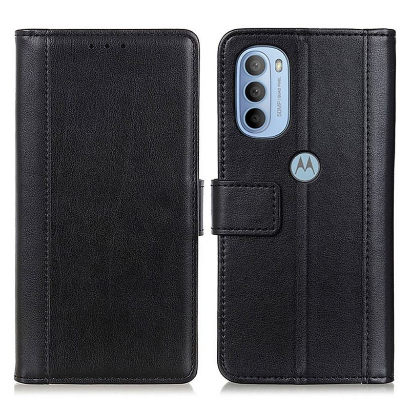 Capa Flip Para Moto G41 / G31 Versão Couro Rachado