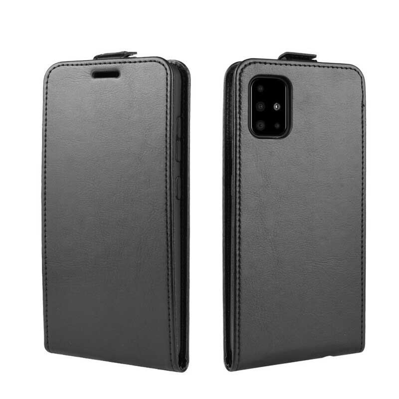 Capa De Couro Para Samsung Galaxy A51 Flip Efeito Couro Dobrável