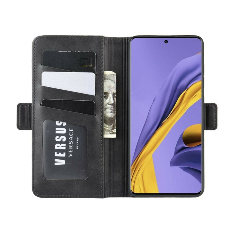 Capa Flip Para Samsung Galaxy A51 De Couro Aba Dupla