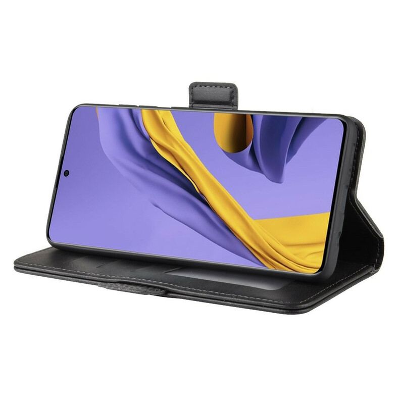 Capa Flip Para Samsung Galaxy A51 De Couro Aba Dupla