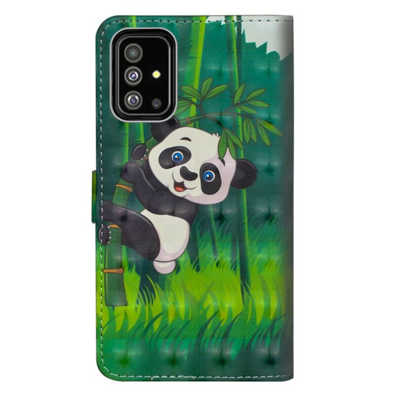 Capa Flip Para Samsung Galaxy A51 Panda E Bambu